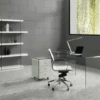 Ultra Chic Glass L-shaped Desk With Included White Cabinet