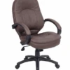 Boss Executive Leather Chair With Padded Armrests In Brown