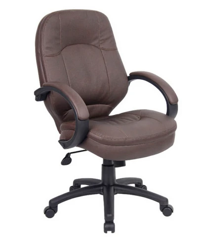 Boss Executive Leather Chair With Padded Armrests In Brown 1 Boss Executive Leather Chair With Padded Armrests In Brown