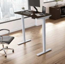 60" Sit - Stand Office Desk In Mocha Cherry With Motorized Height Adjustment