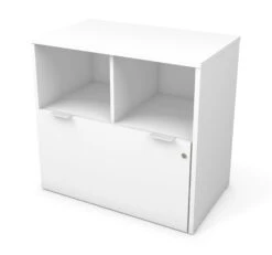 30" Modern White File Cabinet With One Locking Drawer