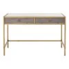 Star 49" Brushed Gold And Strand Shagreen Desk