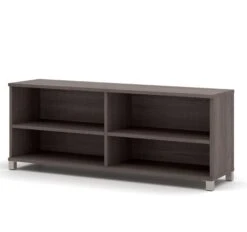 72" Modern Bark Gray Credenza With Copious Storage