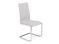 Sleek White Eco-Leather & Stainless Steel Guest Or Conference Chair