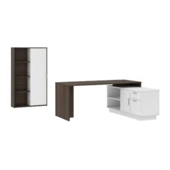 71" Antigua And White Modern L-Desk Set With Credenza And Cabinet -Home Decor Shop TTvJHo8XmGVimFj72jSXmXM1zzfI4cNL