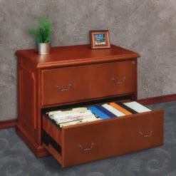 Prestige Collection Premium 36" Locking Lateral File In Hand-Rubbed Cherry -Home Decor Shop TVLF3824CH ENV1