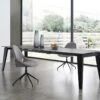 71"-110" Black Conference Table Or Executive Desk With Ceramic & Glass Top