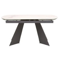 Star 63" - 95" White Ceramic Conference Table With Dark Gray Steel Base -Home Decor Shop TorqueExtensionDiningTable MatteDarkGray 1 05