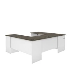 White & Walnut Gray Modern U-shaped Desk -Home Decor Shop U59DUr67dv6mnQVrFEBCluWVg2o4w3T2