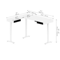 71" White And Black Adjustable Standing L-Shaped Desk -Home Decor Shop V93jwOL88f5Twr94324lsp4dHFqPHE6E