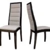 Modern Black Lacquer & Gray Leather Conference Chair (Set Of TWO)