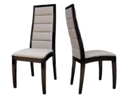 Modern Black Lacquer & Gray Leather Conference Chair (Set Of TWO)
