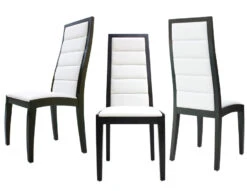 Modern Wenge & White Leather Conference Chair (Set Of TWO)