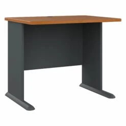 36" Petite Desk In Natural Cherry And Slate