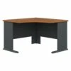48" Sturdy Corner Desk In Natural Cherry And Slate