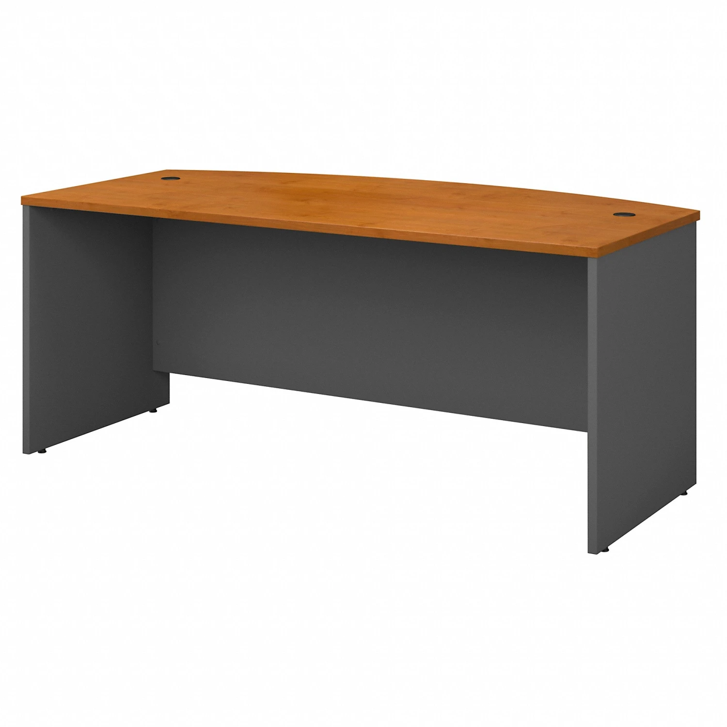72" X 36" Bow Front Executive Desk In Natural Cherry & Graphite 1 72" X 36" Bow Front Executive Desk In Natural Cherry & Graphite