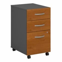 3 Drawer Mobile File Cabinet In Natural Cherry