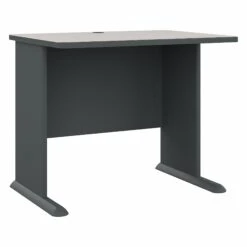 36" Petite Executive Desk In Slate & Warm White