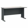 60" Modern Executive Desk In Slate & Warm White