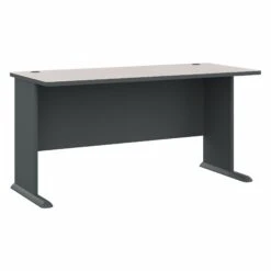 60" Modern Executive Desk In Slate & Warm White
