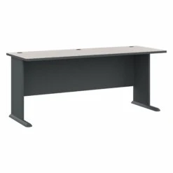 72" Executive Desk In Slate And Warm White