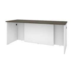 71" White & Walnut Gray Premium Executive Desk -Home Decor Shop Wg0AZ5ICJR8743Picat5z5LWzFYCKNyV