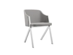 Sophisticated Gray Eco-Leather Guest Or Conference Chair