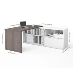 71" L-Shaped Bark Gray And White Office Desk With Storage 6 71" L-Shaped Bark Gray And White Office Desk With Storage -Home Decor Shop YLJ9ONWia3PGOb234LVKBIpavpkZvD