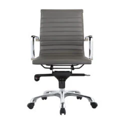 Multi-Position Tilt-Locking Low Back Conference Chair In Gray (Set Of 2)