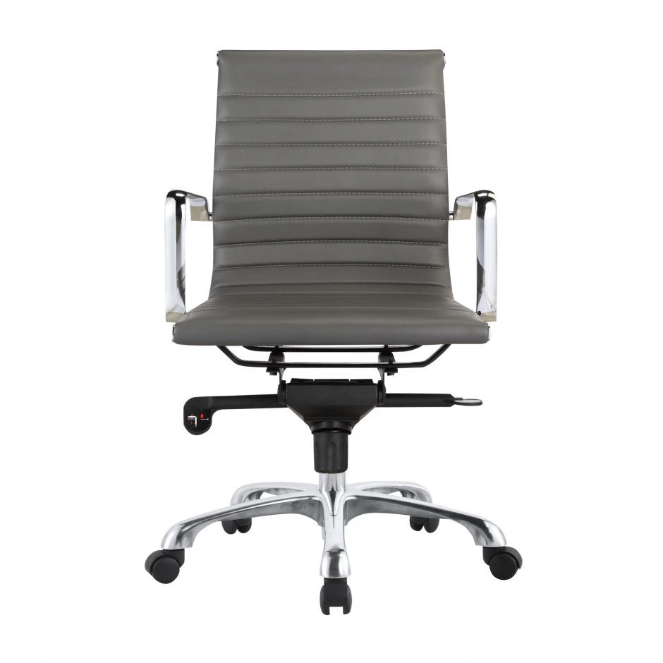 Multi-Position Tilt-Locking Low Back Conference Chair In Gray (Set Of 2) 1 Multi-Position Tilt-Locking Low Back Conference Chair In Gray (Set Of 2)
