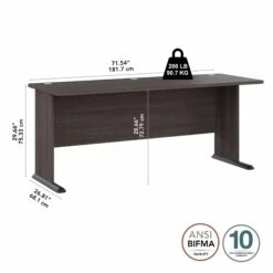 72" Rugged Modern Office Desk In Storm Gray -Home Decor Shop a652e2278bf77d3a0801c2328a299a3a4314d8db