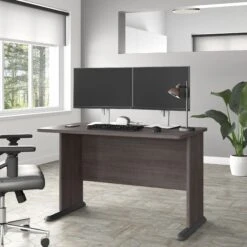 48" Elegant Modern Office Desk In Storm Gray