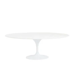 79" White Lacquer Oval Conference / Meeting Table