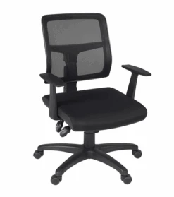Premium Black Fabric Office Chair With Breathable Mesh Back