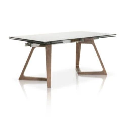 Star Modern 71 - 103" Conference Table With Chic Walnut Frame & Smoked Gray Glass Top -Home Decor Shop axel2