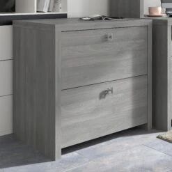 30" Premium 2-Drawer Lateral File Cabinet In Modern Gray