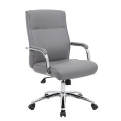 Boss Elegant Gray & Chrome Office Chair