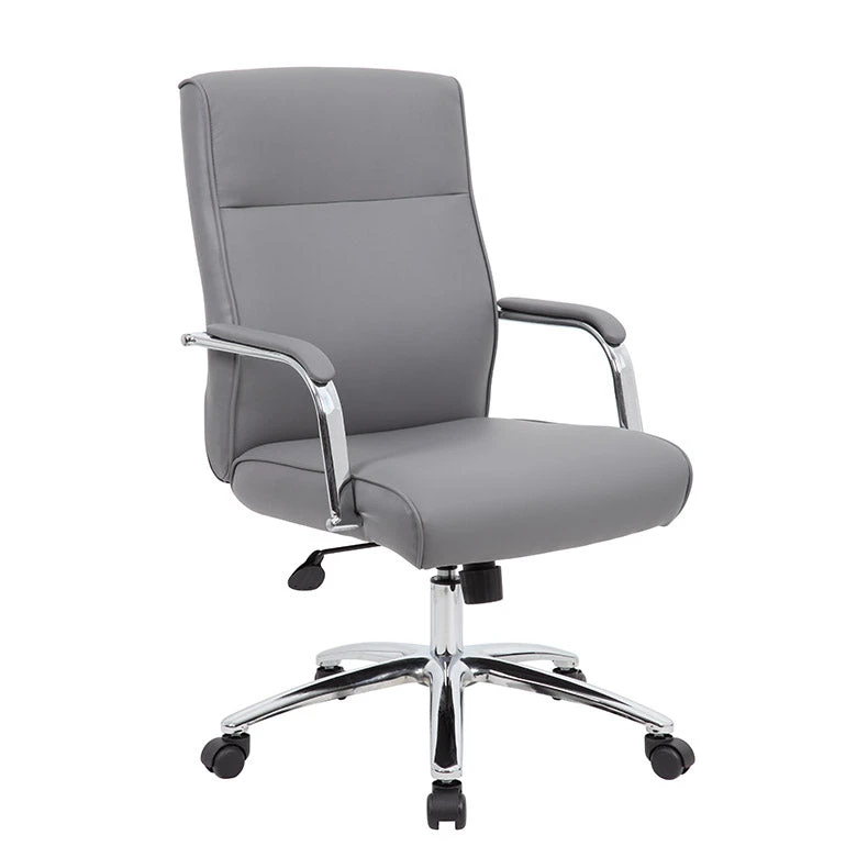 Boss Elegant Gray & Chrome Office Chair 1 Boss Elegant Gray & Chrome Office Chair