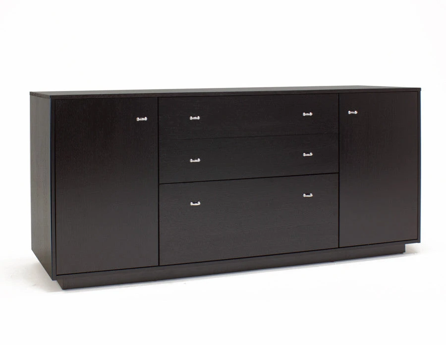 Modern 66" Storage Credenza In Wenge Finish 1 Modern 66" Storage Credenza In Wenge Finish