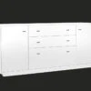 Modern 66" Storage Credenza In High-Gloss White Lacquer