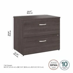 36" Pre-Assembled Modern Lateral File Cabinet In Storm Gray -Home Decor Shop bba82e3946be0ea001055b096483f495f51118bf