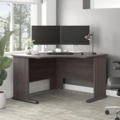 48" Modern Corner Office Desk In Storm Gray