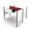 Pro-Biz Face-to-Face Double Desk In White With Red Tack Board