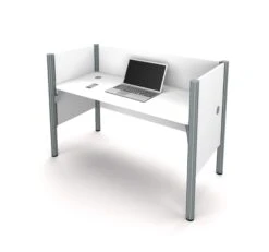 White 62" Pro-Biz Premium Workstation With Privacy Panel