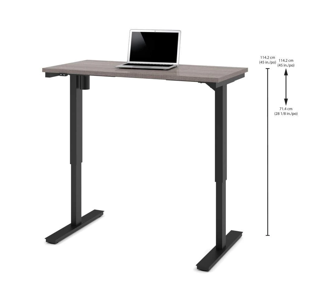 48" Bark Gray Office Desk With Electric Height Adjustment From 28" - 45" 2 48" Bark Gray Office Desk With Electric Height Adjustment From 28" - 45" - Image 2