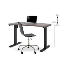 48" Bark Gray Office Desk With Electric Height Adjustment From 28" - 45" 5 48" Bark Gray Office Desk With Electric Height Adjustment From 28" - 45" -Home Decor Shop bestar product 65857 47 2