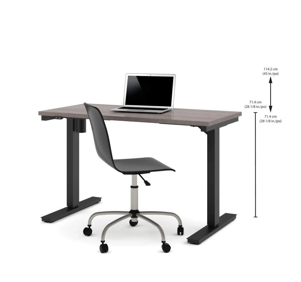 48" Bark Gray Office Desk With Electric Height Adjustment From 28" - 45" 3 48" Bark Gray Office Desk With Electric Height Adjustment From 28" - 45" - Image 3