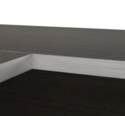 U-shaped Desk In Dark Chocolate With Nickel Accents -Home Decor Shop bestar ridgeley u desk chocolate 52414 79 close up edge