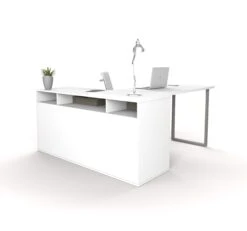59" X 59" White L-shaped Desk With Integrated Storage 6 59" X 59" White L-shaped Desk With Integrated Storage -Home Decor Shop bestar solay white desk 29420 17 2 9e7be47e a99f 45e4 9a91 606a3119e72c