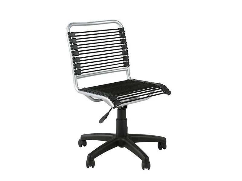 Modern Armless Office Chair With Chrome Frame & Bungee Supports 1 Modern Armless Office Chair With Chrome Frame & Bungee Supports